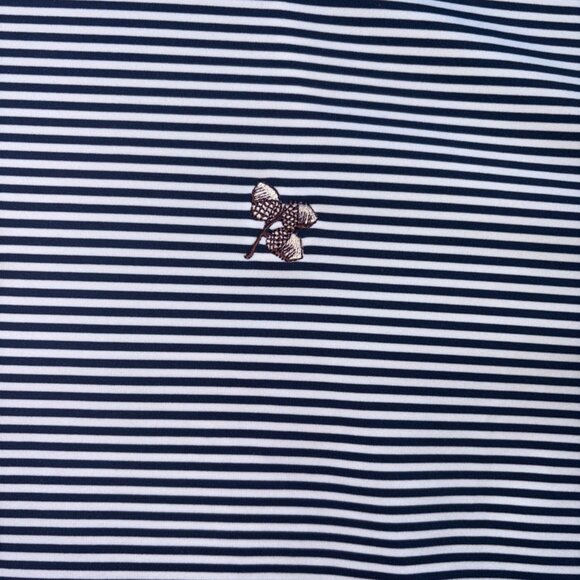 Peter Millar Summer Comfort Blue White Stripe Short Sleeve Polo size M - Picture 2 of 8